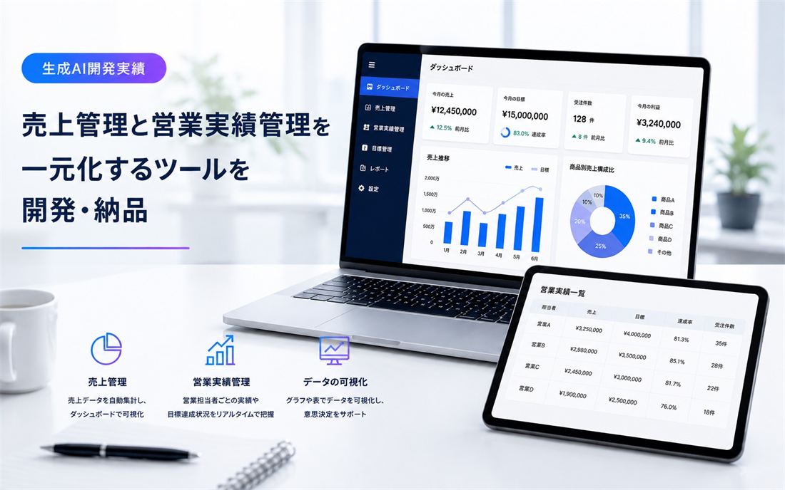 売上・営業実績の一元管理ツール開発